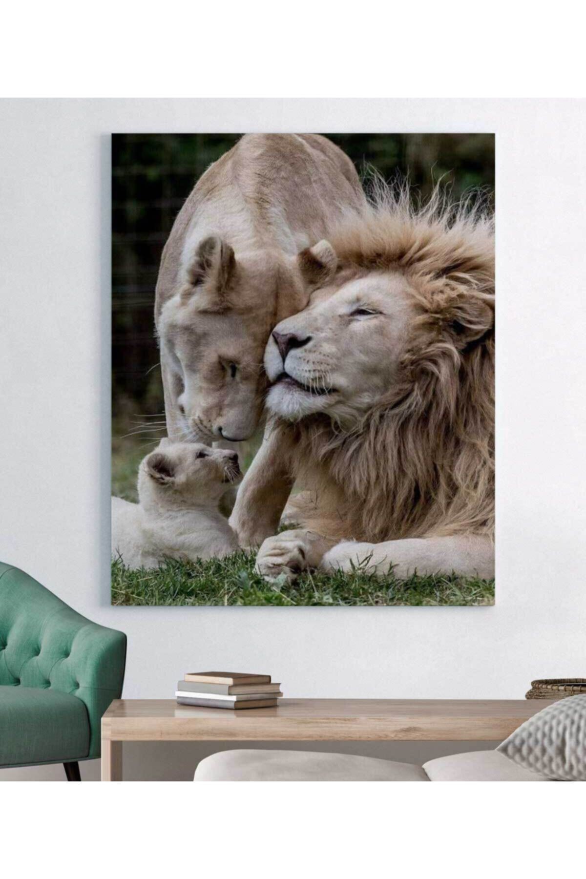 Aile Aslan Kanvas Tablo 70 x 100 cm