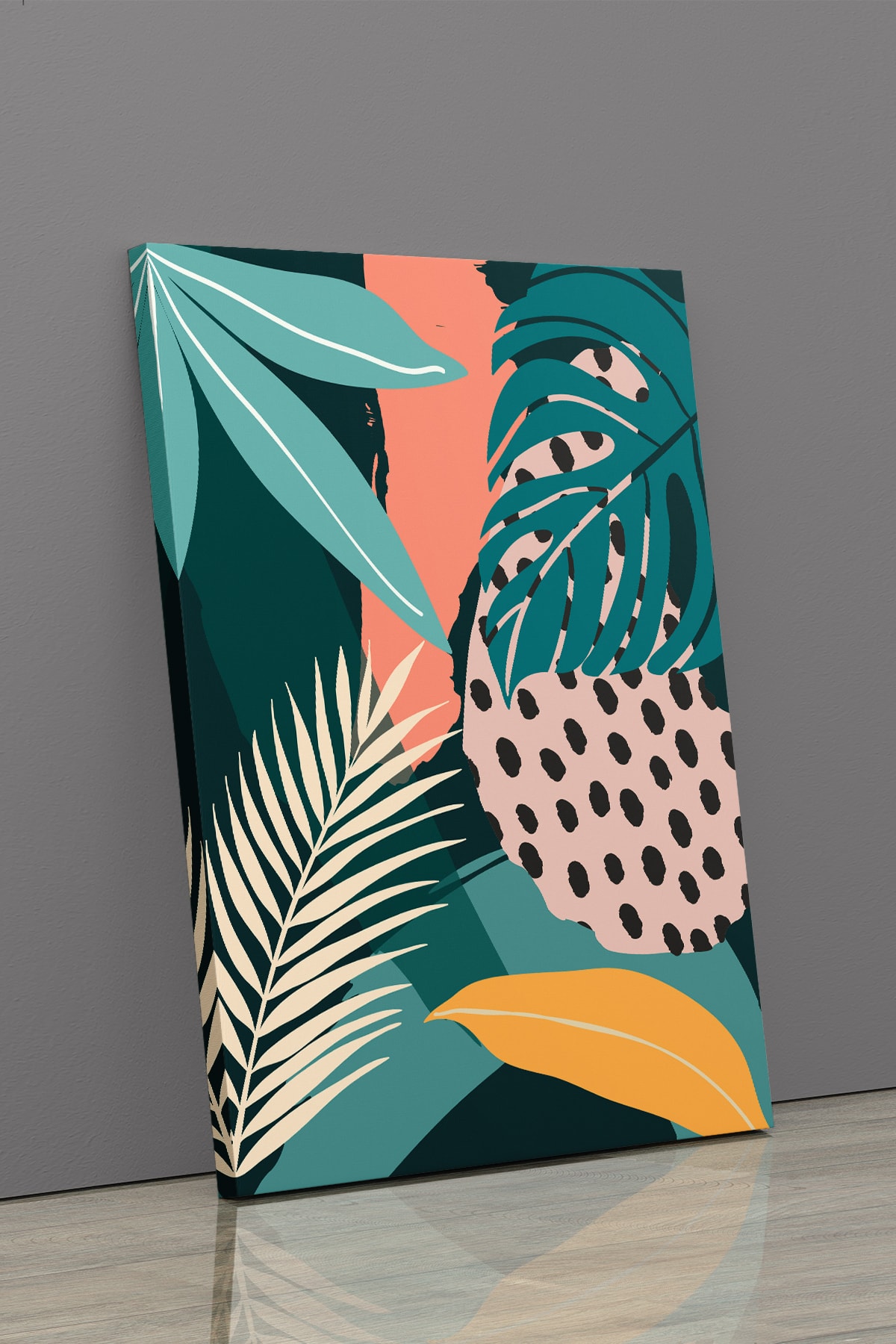 Tropikal Soyut Modern Minimal Kanvas Tablosu 3'lü Canvas Tablo Seti Ev, Oturma Odası Yatak Odası