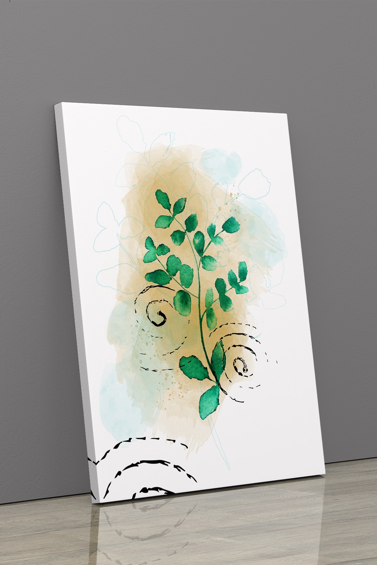 Tropikal Soyut Modern Minimal Kanvas Tablosu 3'lü Canvas Tablo Seti Ev, Oturma Odası Yatak Odası