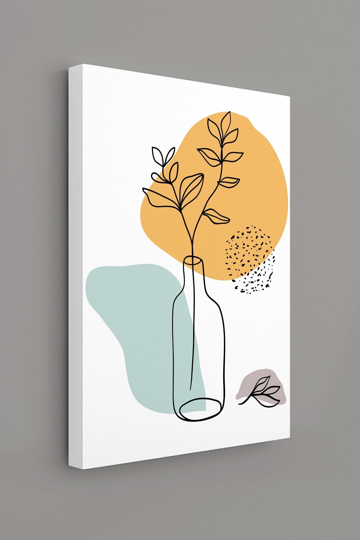 Tropikal Soyut Çiçekler Modern Minimal Kanvas Tablosu 3'lü Canvas Tablo Seti