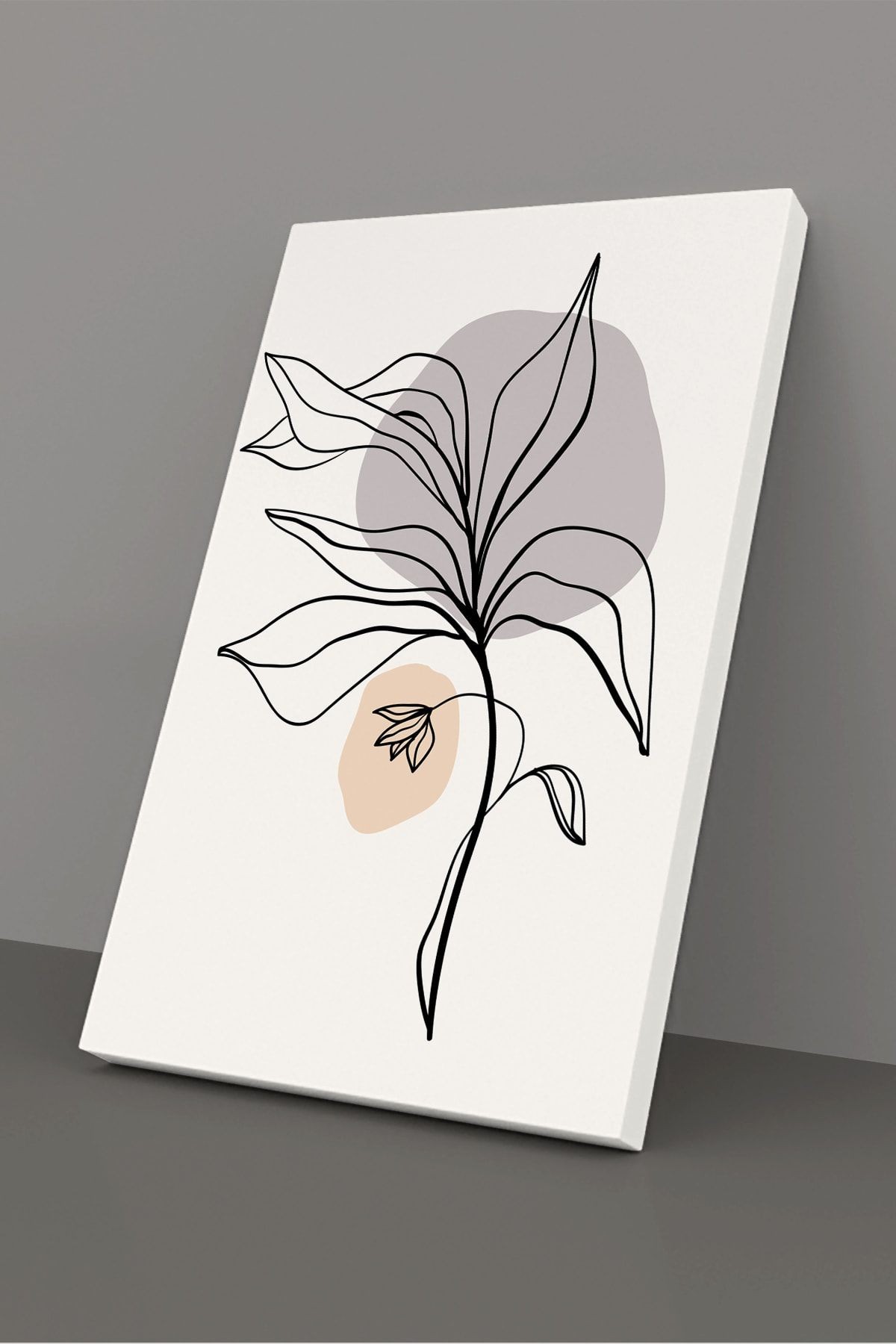 Tropikal Soyut Çiçekler Modern Minimal Kanvas Tablosu 3'lü Canvas Tablo Seti