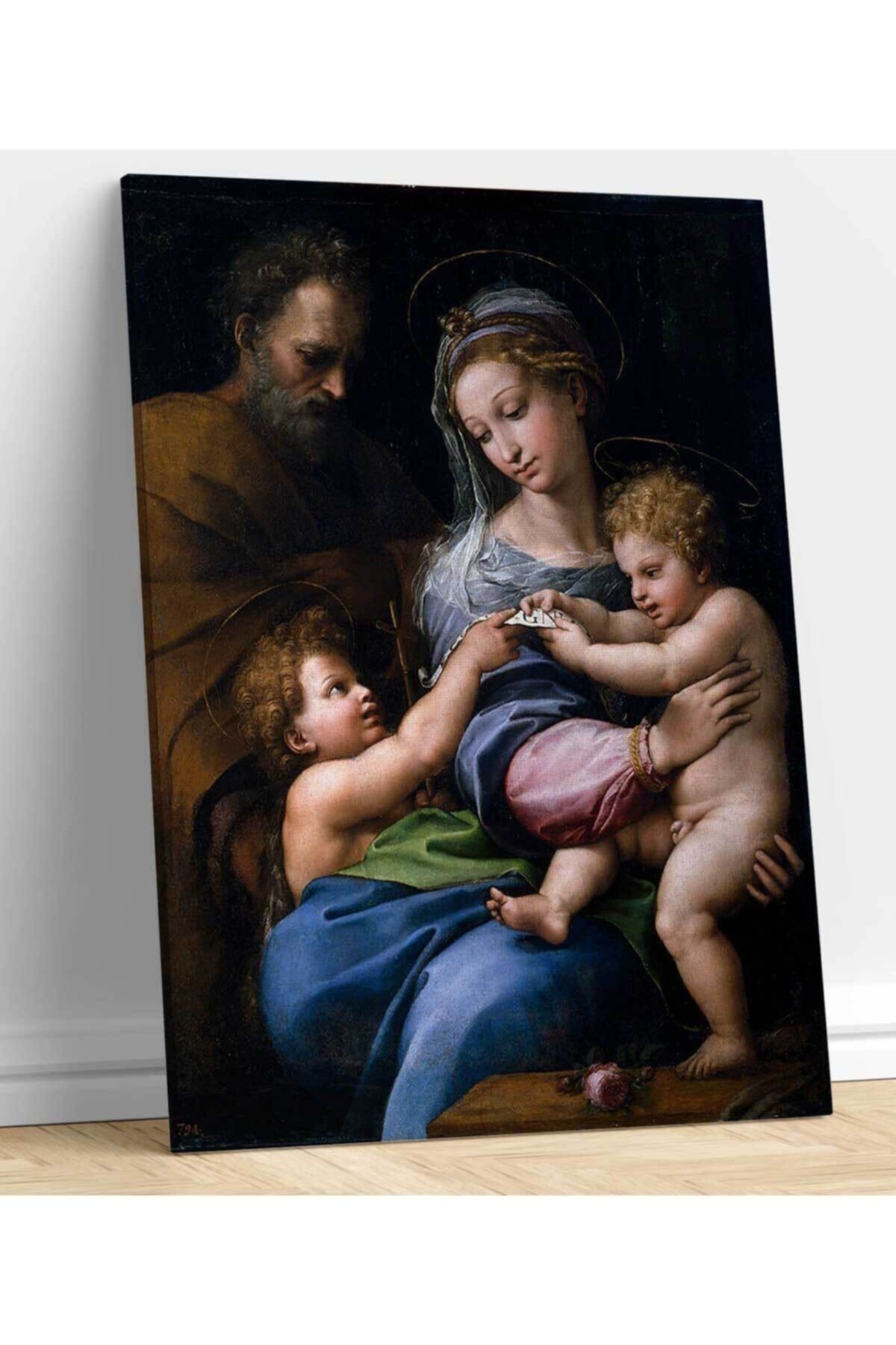 Raffaello Santi - Madonna Della Rosa Kanvas Tablo