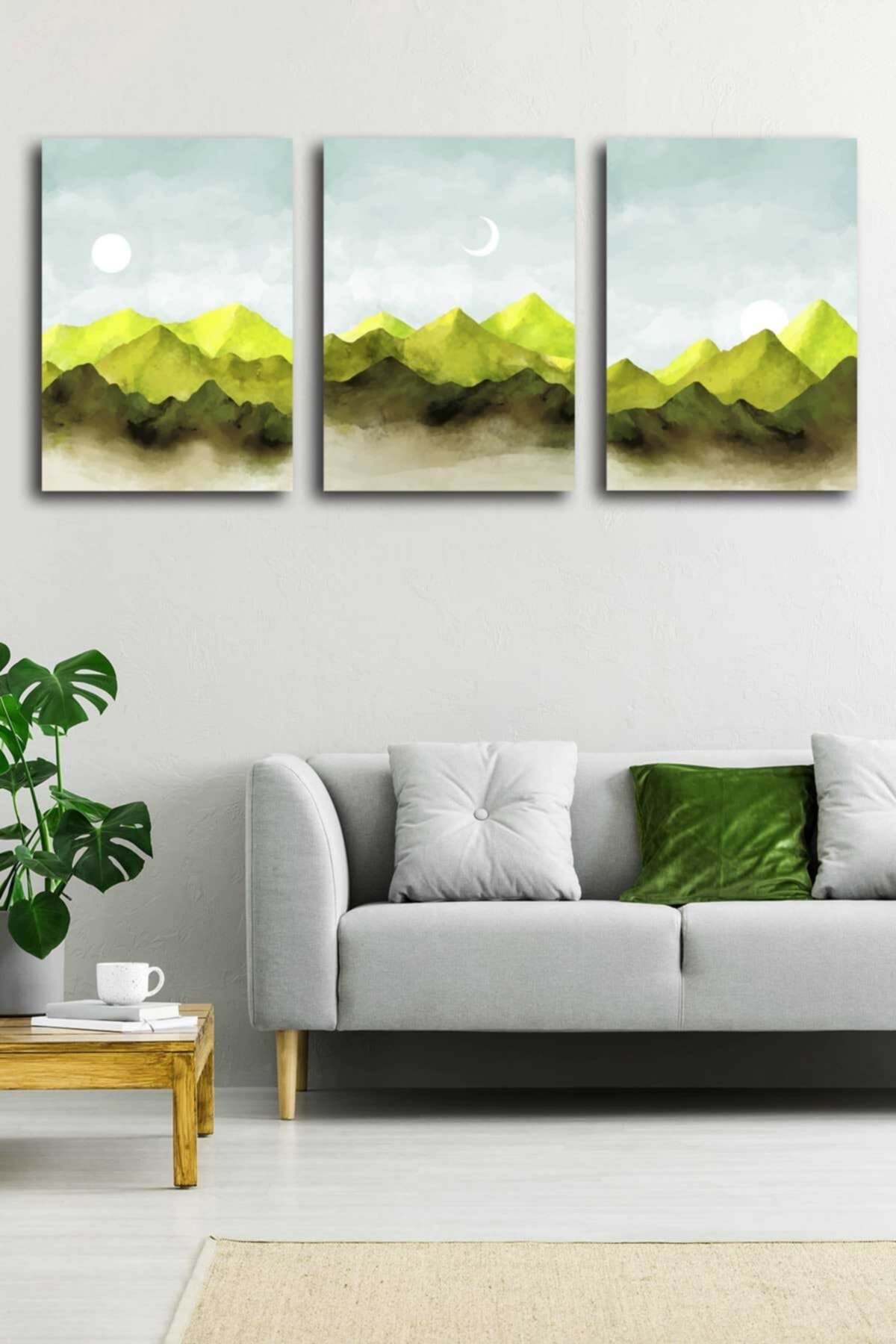 Soyut Modern Minimal Kanvas Tablosu 3'lü Canvas Tablo Seti Ev, Oturma Odası Yatak Odası