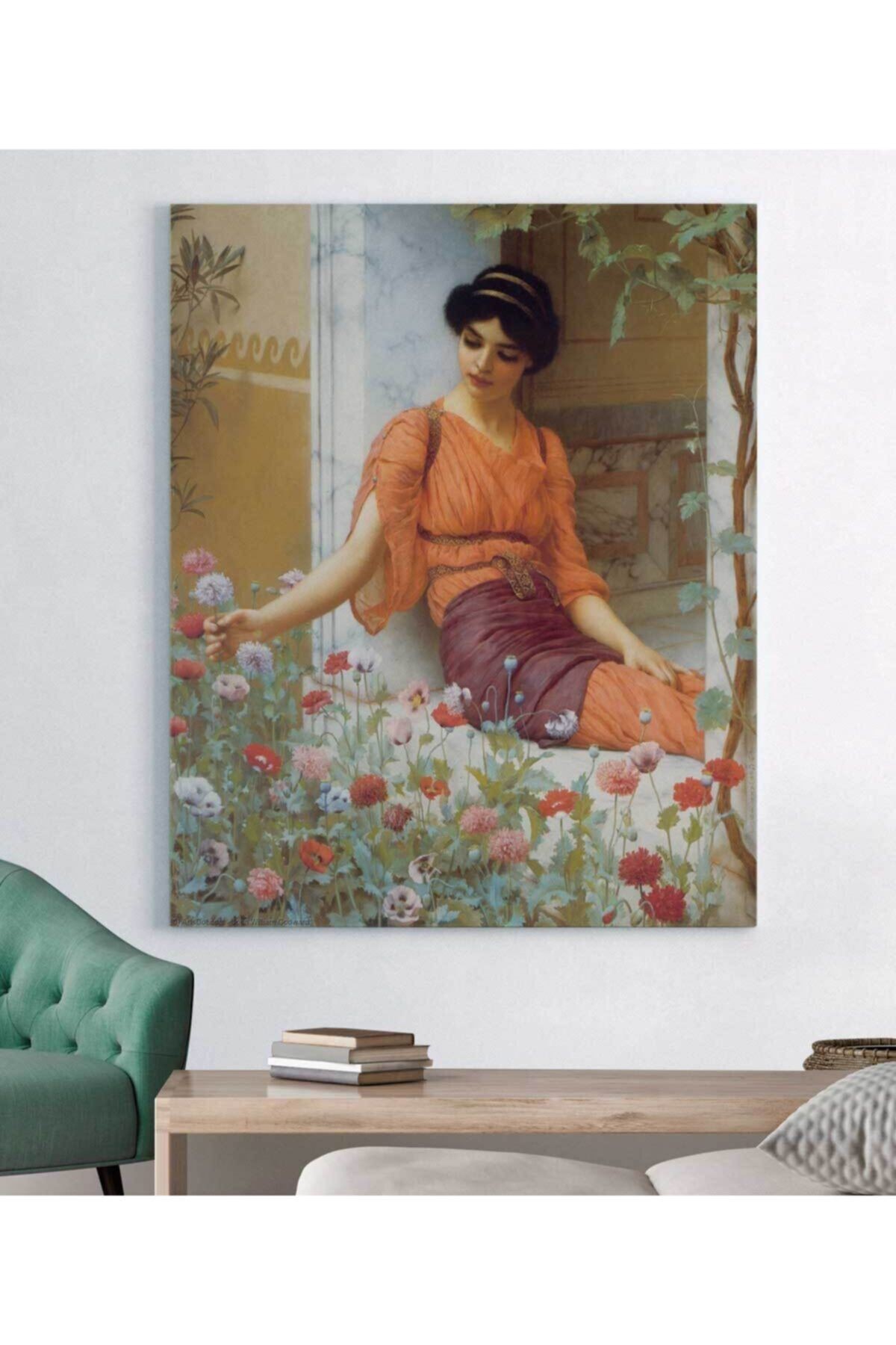 John William Godward -summer Flowers Kanvas Tablo
