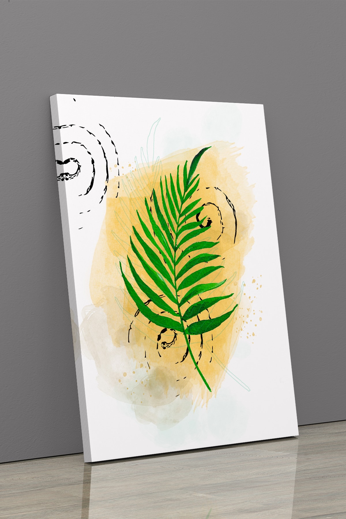 Tropikal Soyut Modern Minimal Kanvas Tablosu 3'lü Canvas Tablo Seti Ev, Oturma Odası Yatak Odası