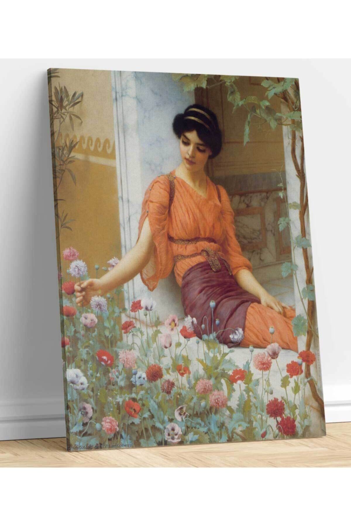 John William Godward -summer Flowers Kanvas Tablo