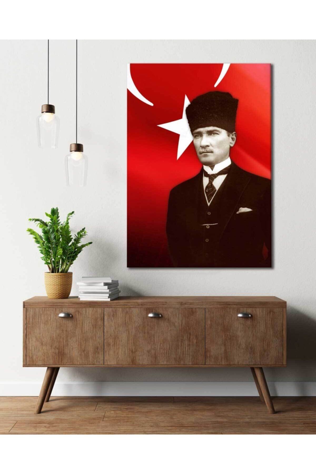 Mustafa Kemal Atatürk Ve Türk Bayrağı Kanvas Tablo