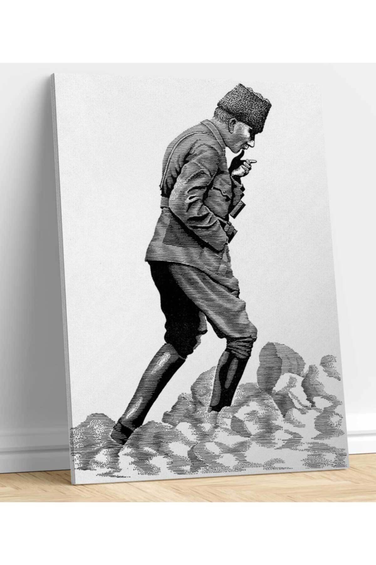 Siyah Beyaz Atatürk Kanvas Tablo