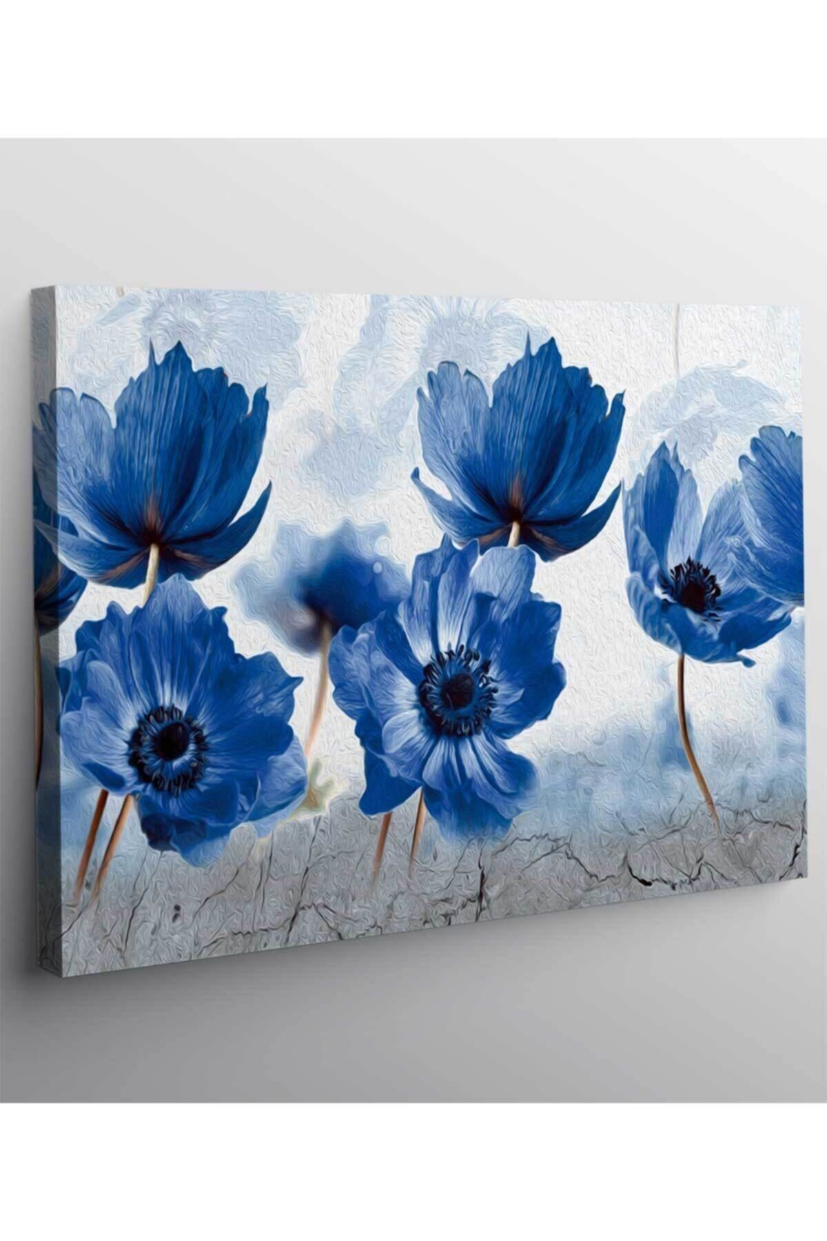 Fleurs Bleues Mor Çiçekli Kanvas Tablo