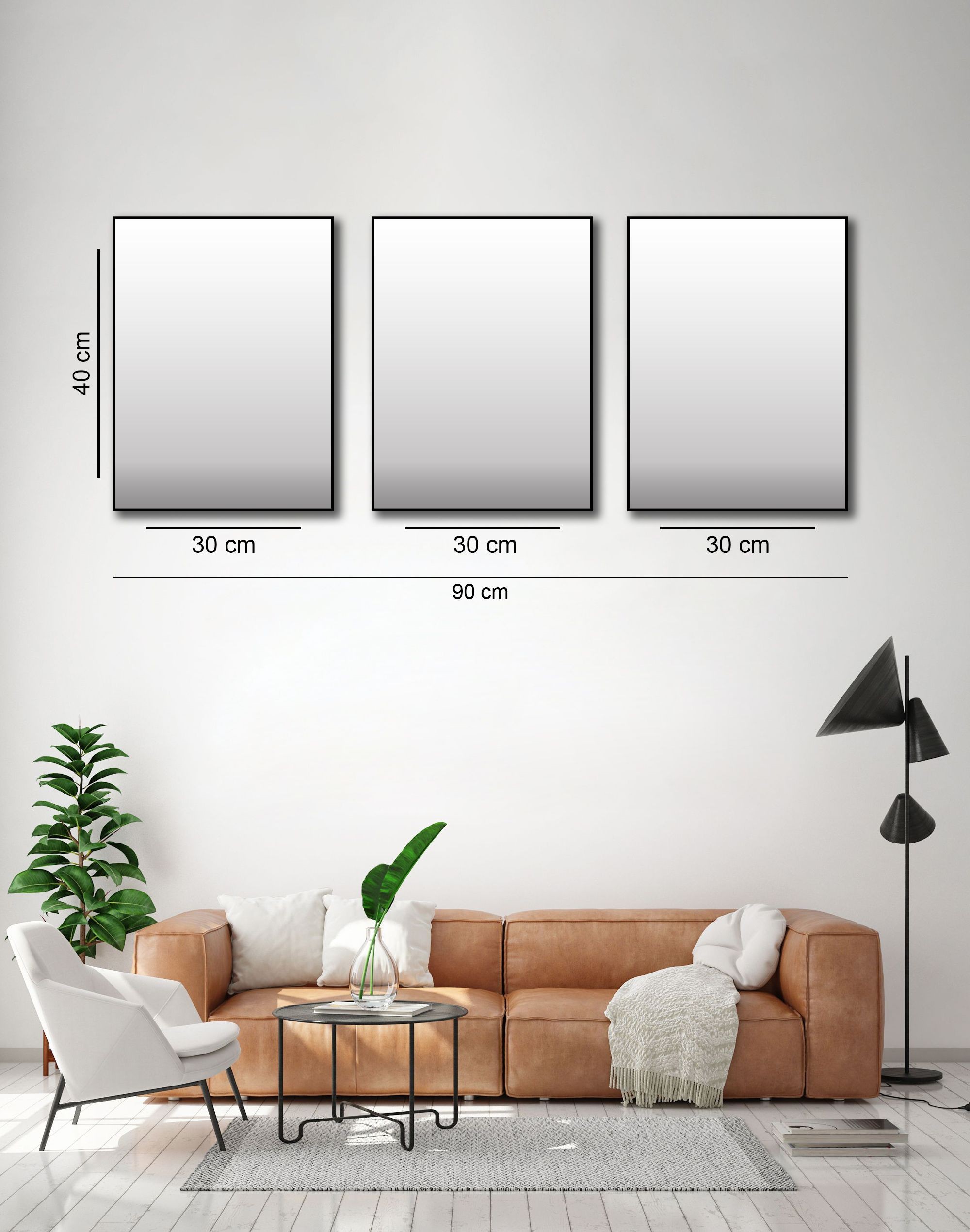Tropikal Soyut Çiçekler Modern Minimal Kanvas Tablosu 3'lü Canvas Tablo Seti