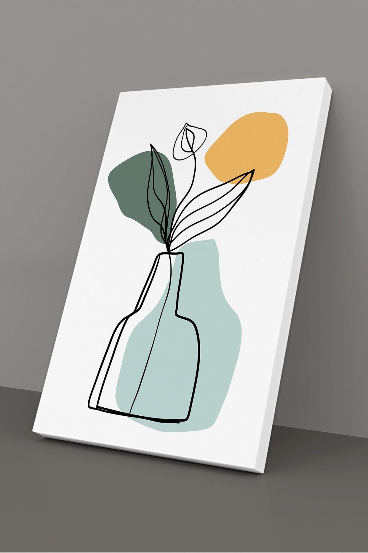 Tropikal Soyut Çiçekler Modern Minimal Kanvas Tablosu 3'lü Canvas Tablo Seti