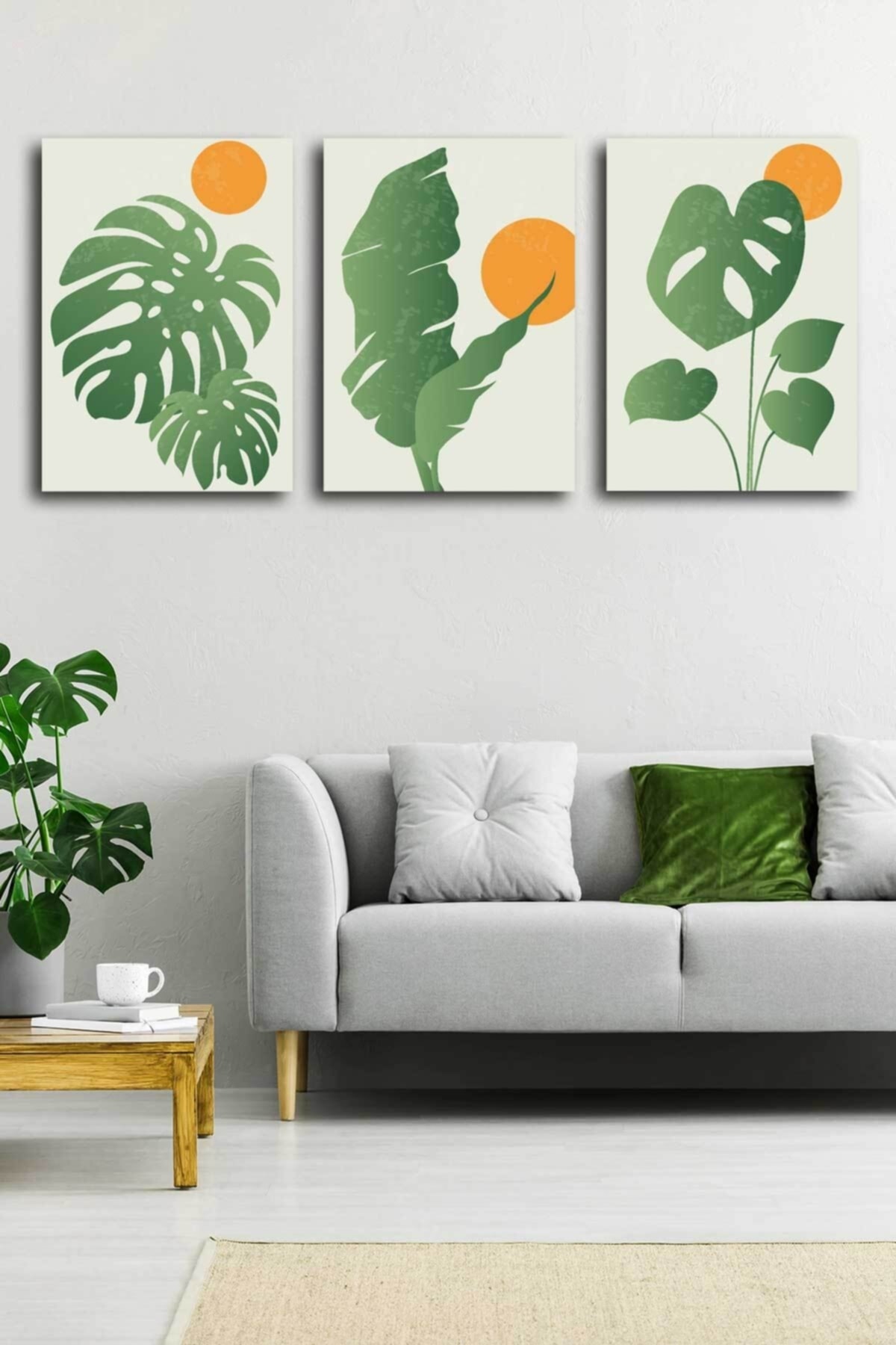 Soyut Modern Minimal Kanvas Tablosu 3'lü Canvas Tablo Seti Ev, Oturma Odası Yatak Odası