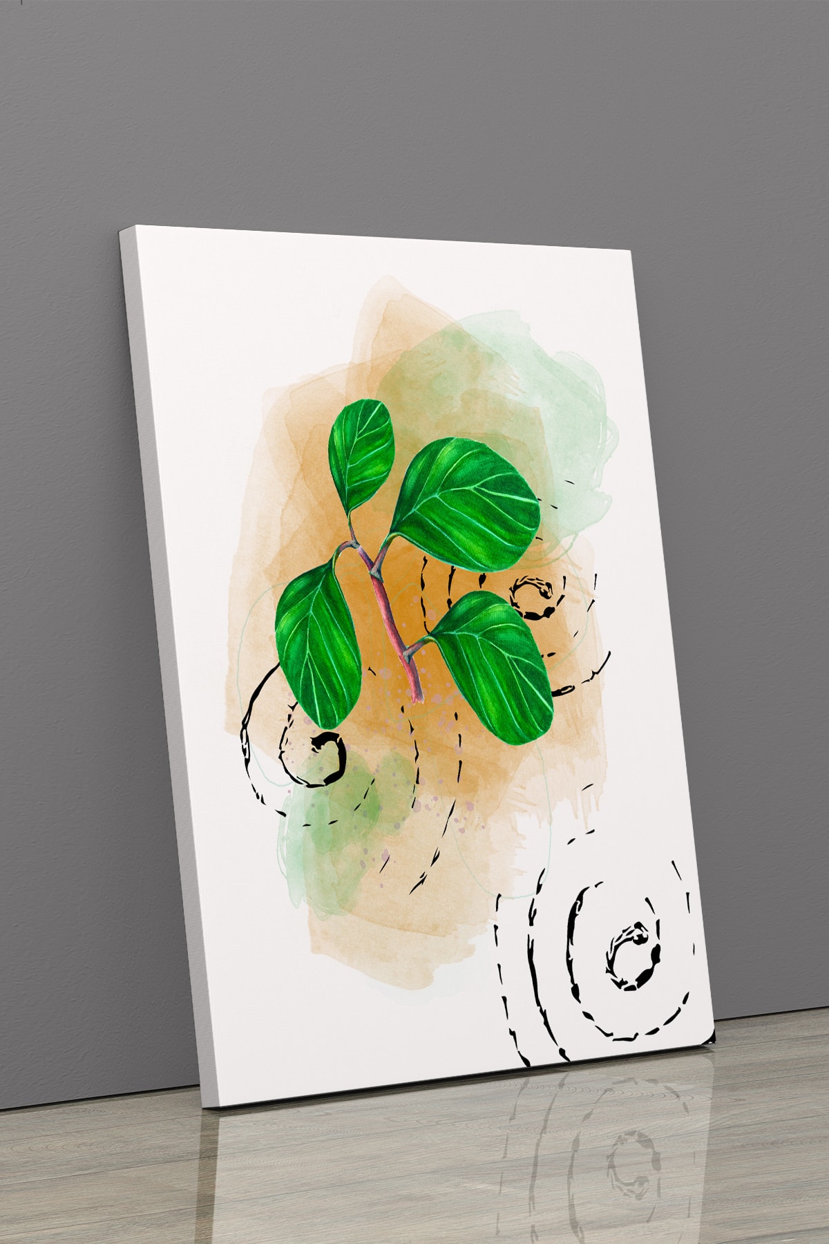 Tropikal Soyut Modern Minimal Kanvas Tablosu 3'lü Canvas Tablo Seti Ev, Oturma Odası Yatak Odası