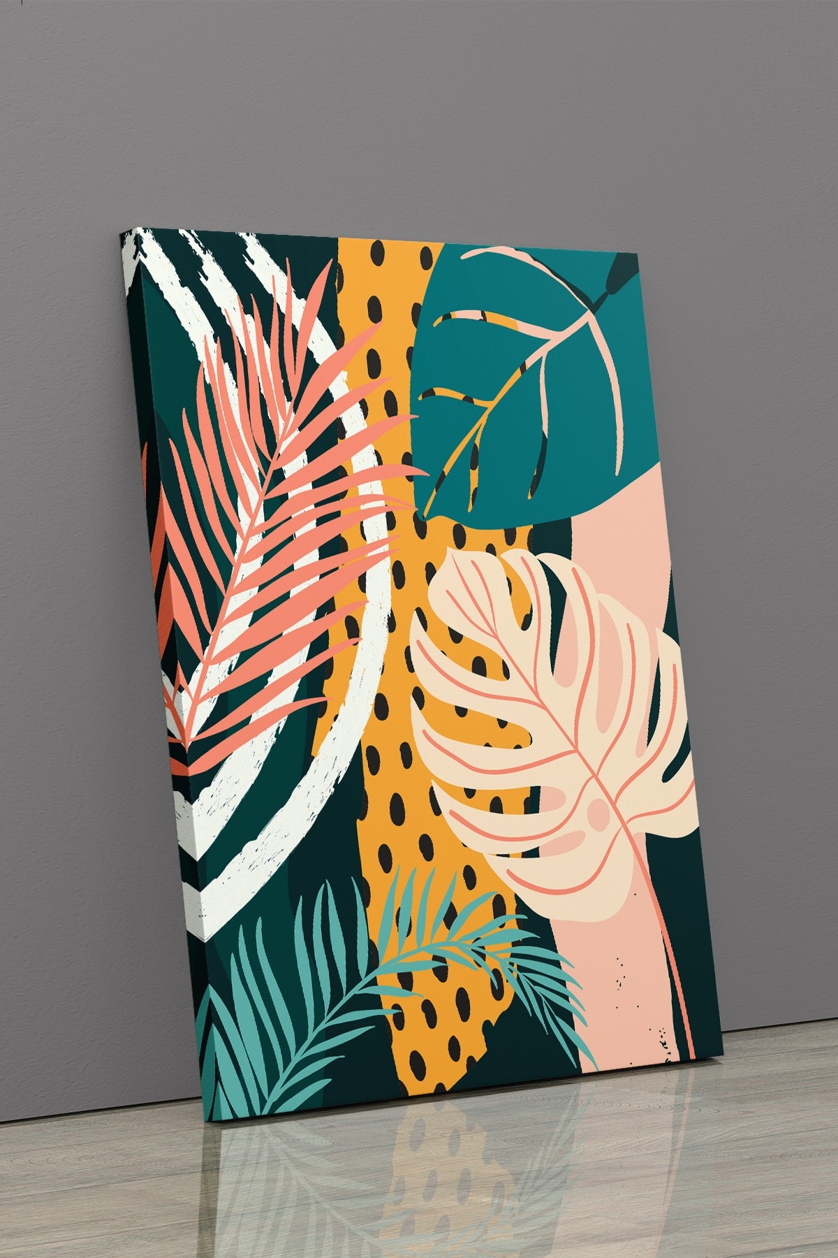 Tropikal Soyut Modern Minimal Kanvas Tablosu 3'lü Canvas Tablo Seti Ev, Oturma Odası Yatak Odası