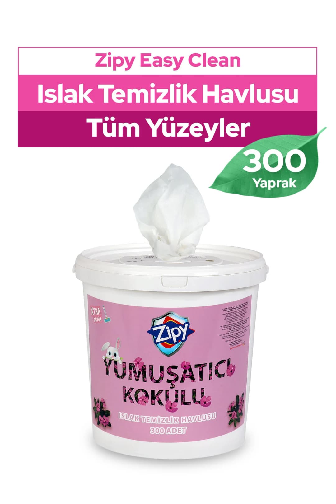 Zipy 300 Yaprak Yumuşatıcı Kokulu Kova Mendil