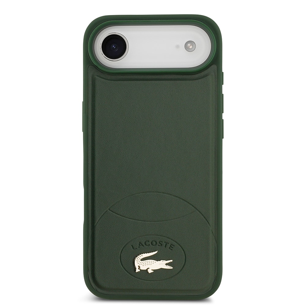 Apple iPhone 17 Air Kılıf Lacoste Orjinal Lisanslı M-safe Şarj Özellikli PU Deri Tasarımlı Metal Logolu Kapak