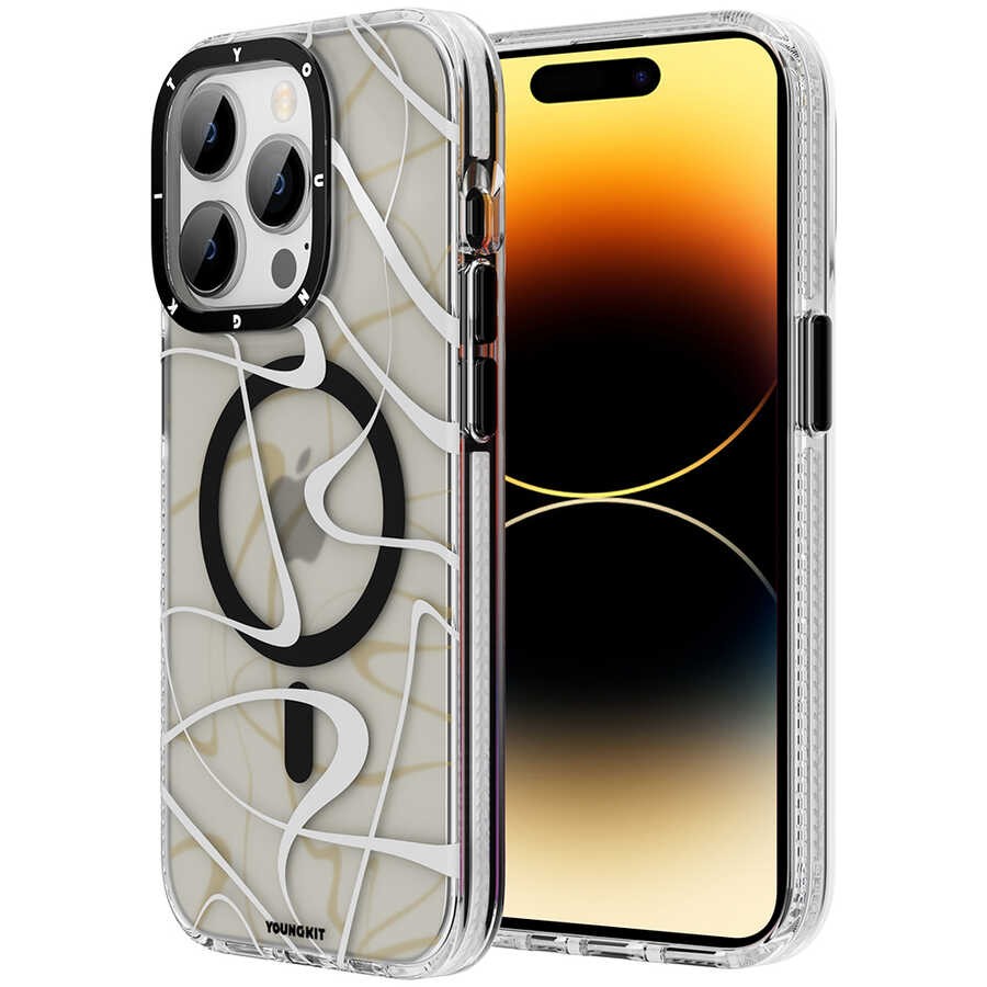 iPhone 14 Pro Max Kılıf Magsafe Şarj Özellikli Youngkit Water-Ink Serisi Kılıf