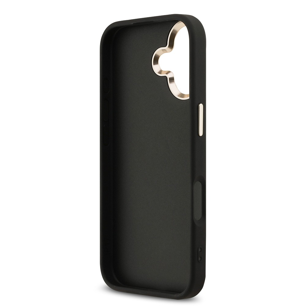 Apple iPhone 17 Kılıf Guess Orjinal Lisanslı 4G Büyük Metal Kamera Çerçeveli ve Logolu Glitter Kapak