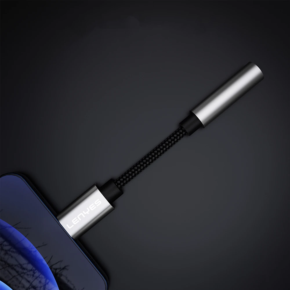 Lenyes AX105 Type-C to 3.5mm Aux Çevirici Örgülü Ses Adaptörü