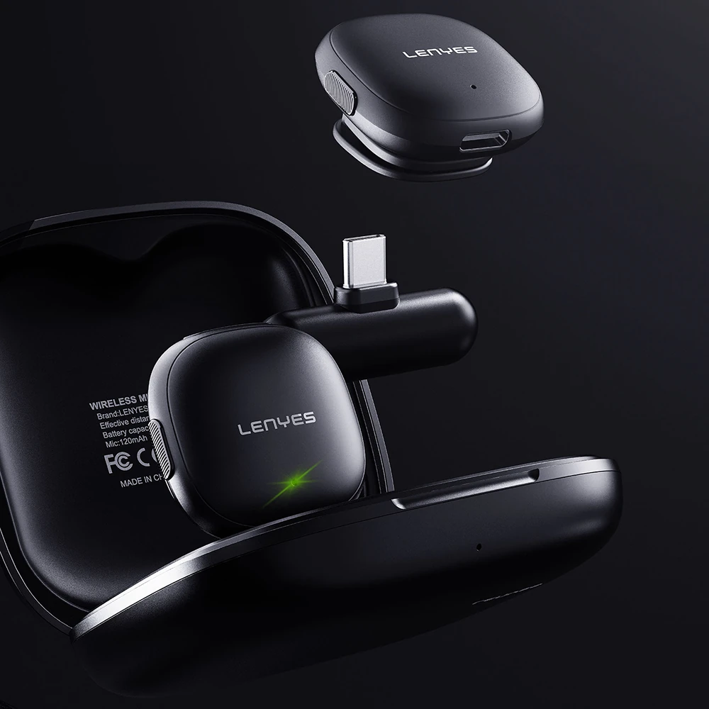 Lenyes LM210 Type-C Portlu Yapay Zeka Gürültü Önleyici Özellikli Kablosuz Yaka Mikrofonu