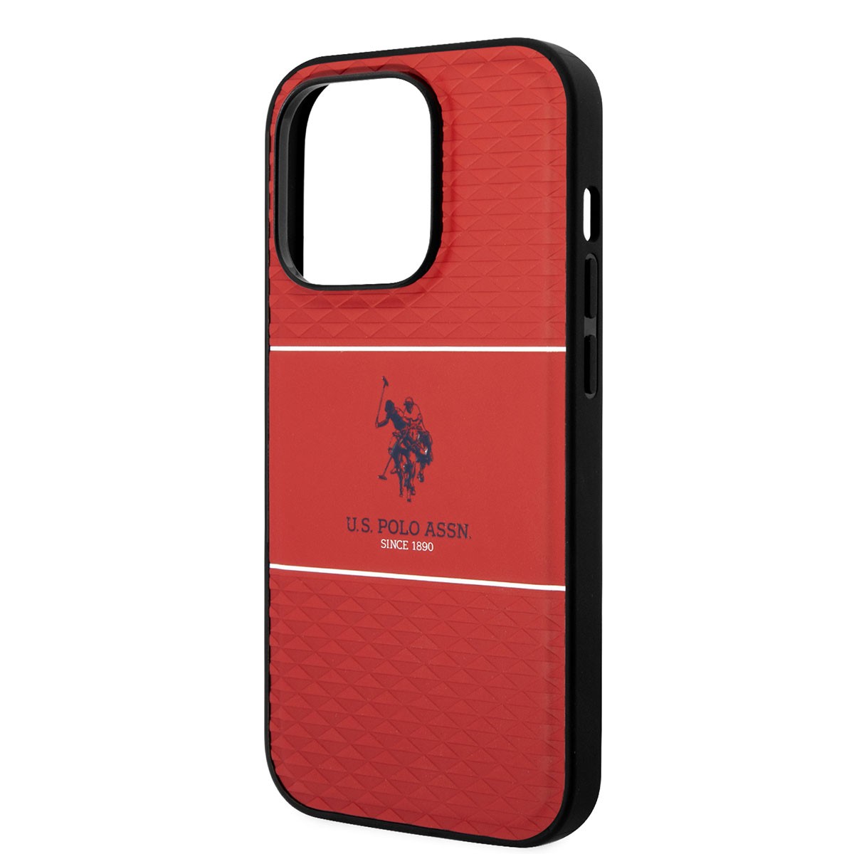 iPhone 14 Pro Max Kılıf U.S. POLO ASSN. Deri Şeritli Logo Dizayn Kılıf