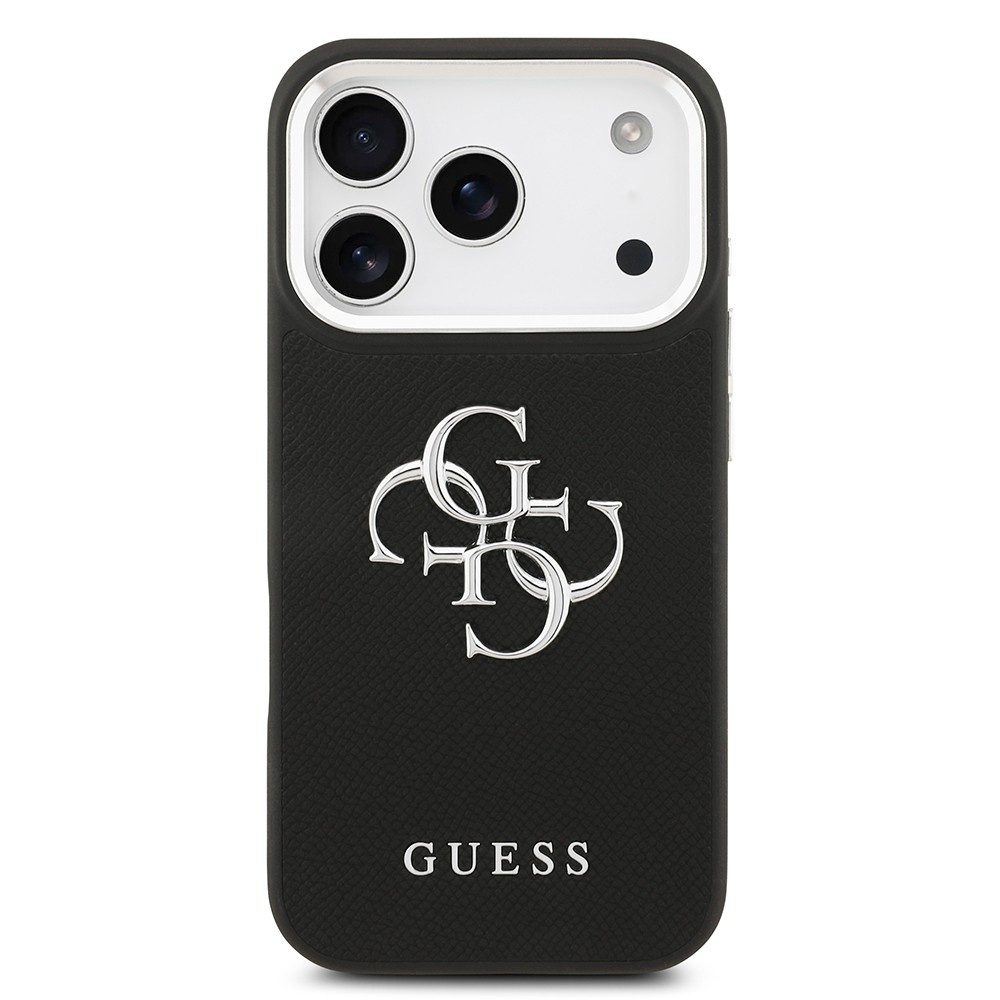 Apple iPhone 17 Pro Kılıf Guess Orjinal Lisanslı PU Deri 4G Büyük Metal Logo Dizaynlı Kapak