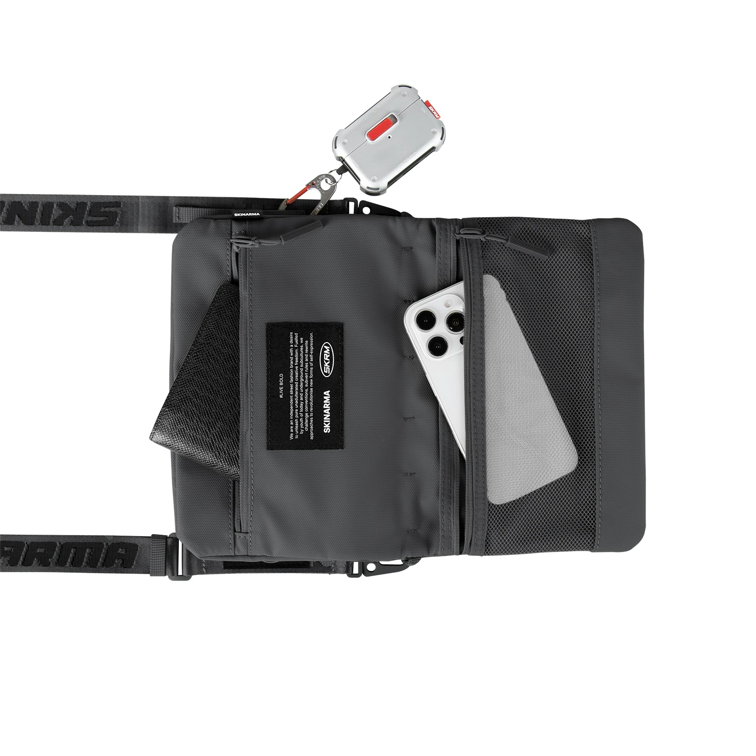 Skinarma Satchel Juno Desenli Naylon Scout Bilek Askı Kayışlı Aksesuar Çantası