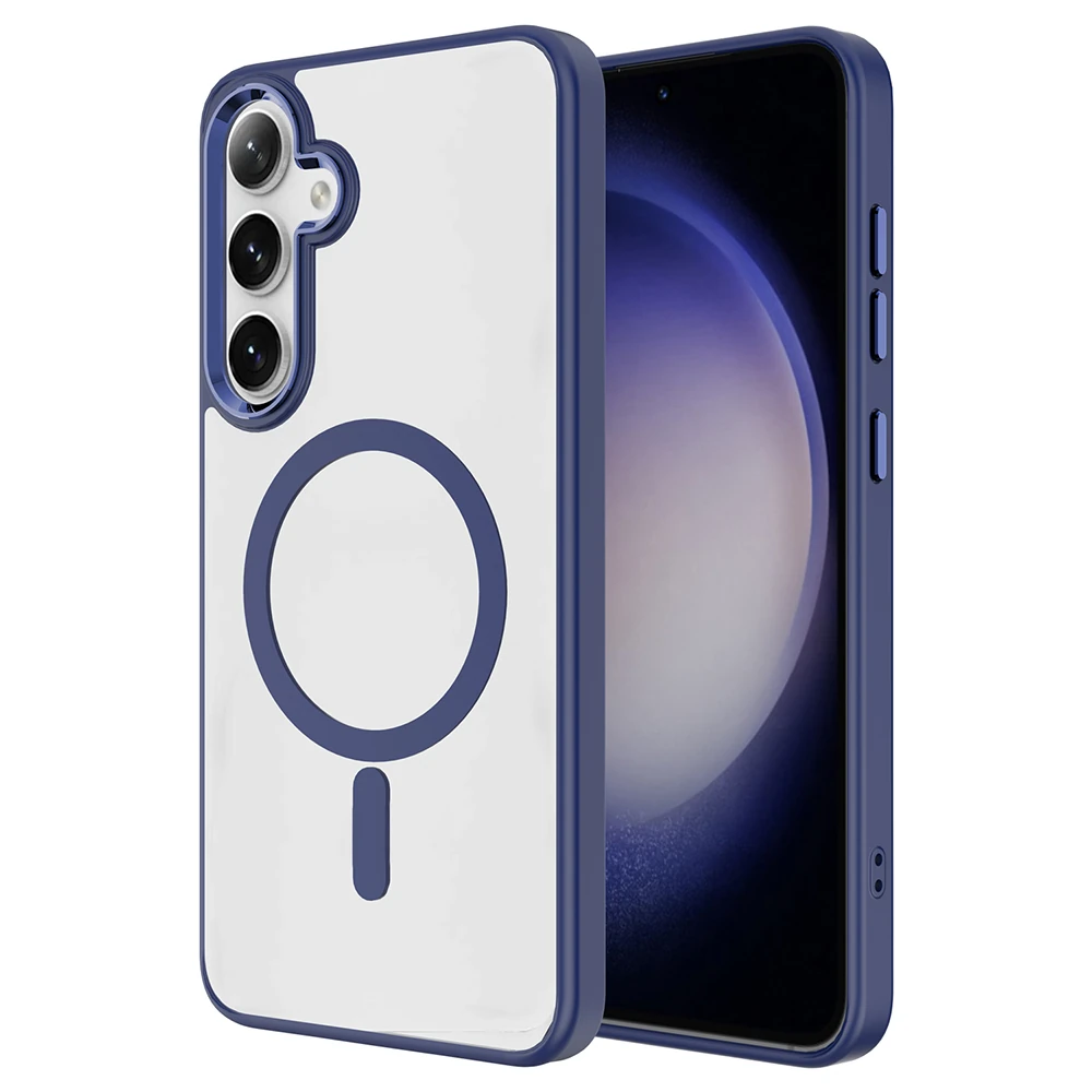 Galaxy S25 Plus Kılıf M-safe Şarj Özellikli Zore Krom M-safe Silikon Kapak