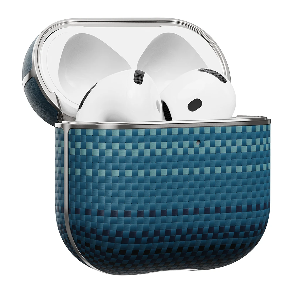 Apple Airpods Pro 2 Kılıf Aramid Fiber Pitaka Tactile Woven Sunset-Moonrise Serisi Sunset Kapak