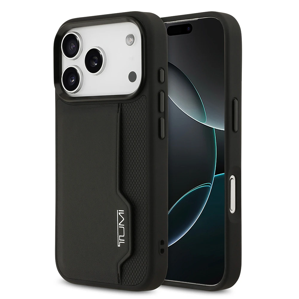 Apple iPhone 17 Pro Kılıf TUMI Orjinal Lisanslı Deri Dikey Kartlıklı Kapak