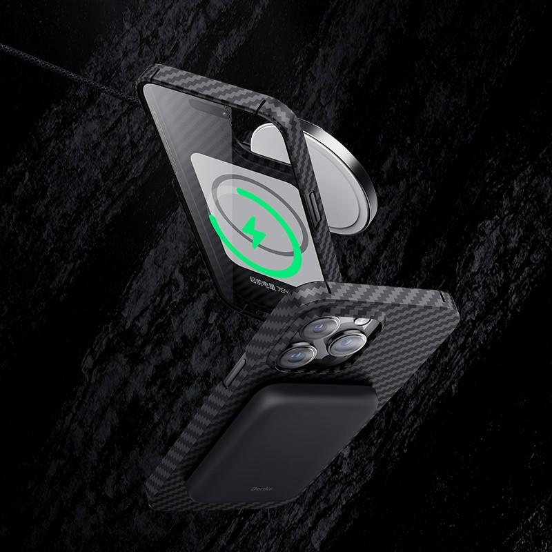 iPhone 14 Pro Max Kılıf Magsafe Özellikli Karbon Fiber Benks Essential Kevlar Kılıf
