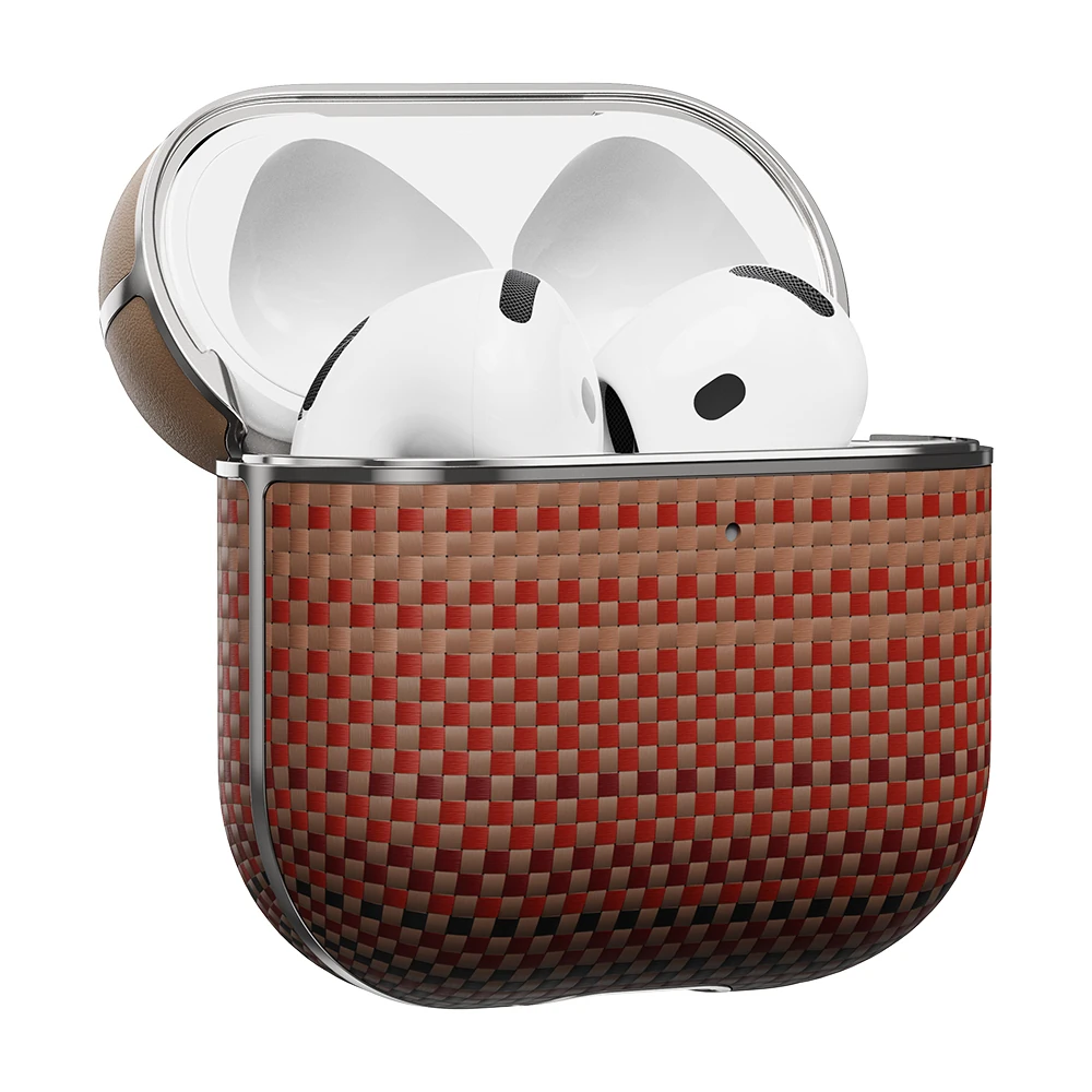 Apple Airpods 4 Kılıf Aramid Fiber Pitaka Tactile Woven Sunset-Moonrise Serisi Sunset Kapak