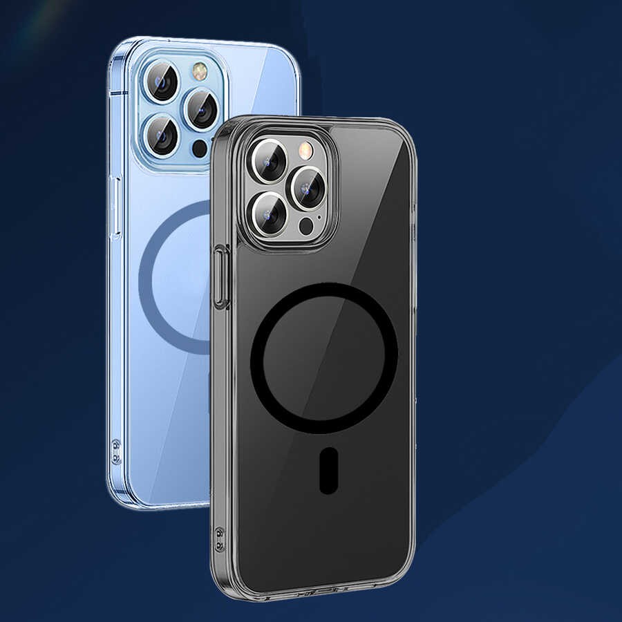 iPhone 13 Pro Wiwu Magsafe Şarj Özellikli Lens Korumalı Şeffaf Silikon Kapak