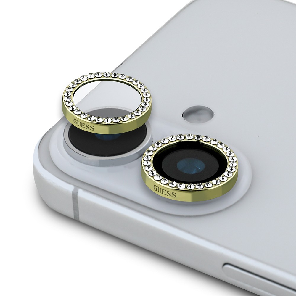 iPhone 16 Guess Orjinal Lisanslı Rhinestone Ekran Koruyucu + Lens Koruyucu 2in1 Aksesuar Seti