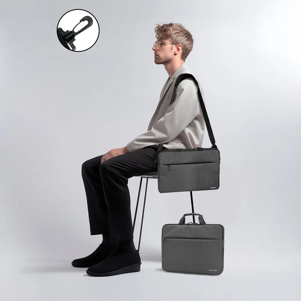 Lenyes LB509 Cleo Protect Pro Serisi Darbe Emici Su Geçirmez Polyester Kumaş 15.6 inç Laptop Çantası