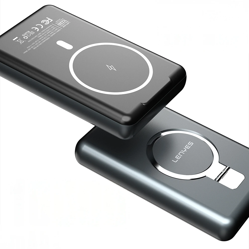 Lenyes PW1001D PD 22.5W Hızlı Şarj Özellikli Standlı Wireless Powerbank 15W 10000mAh