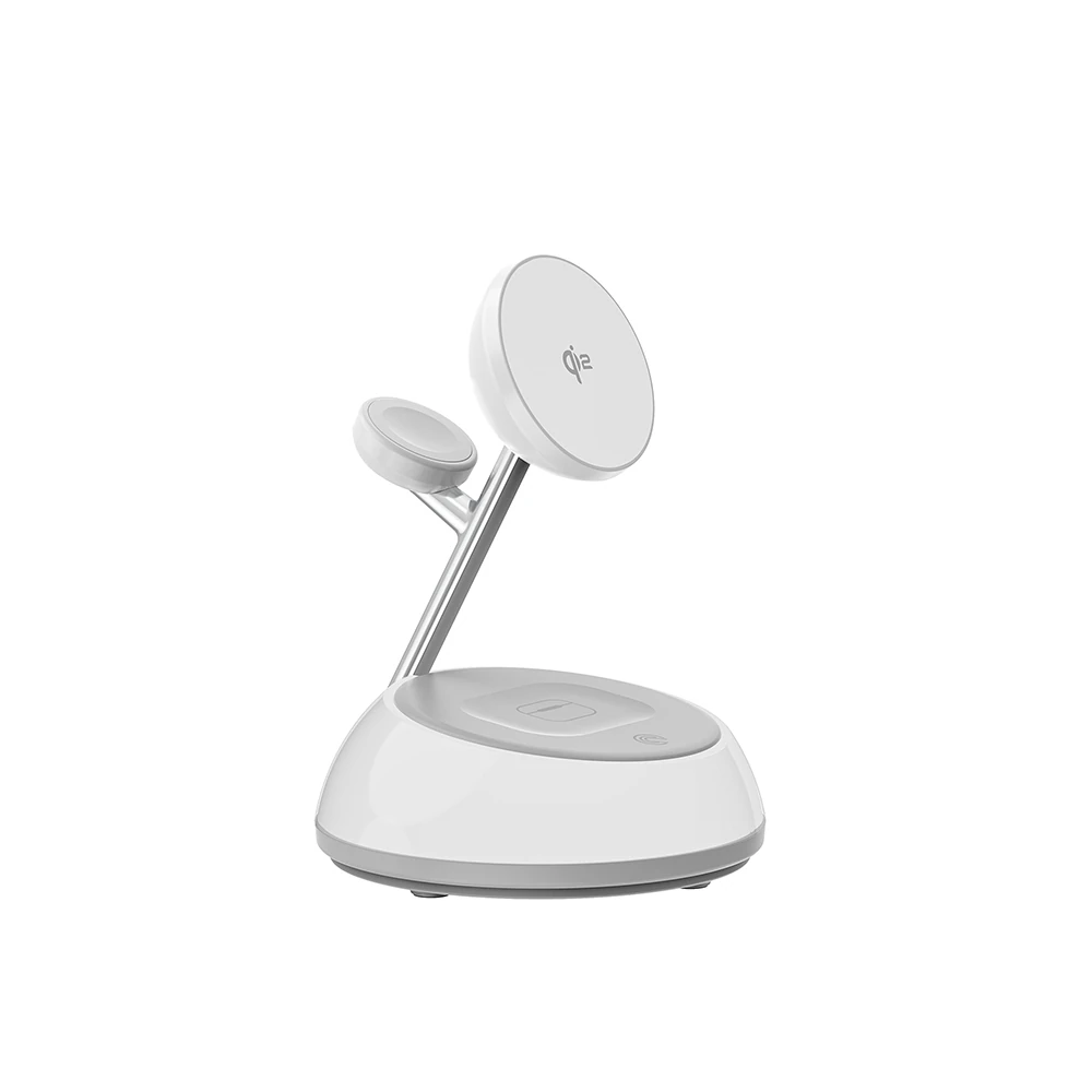 Wiwu Wi-W036 Qi2 3 in 1 Magnetik Hızlı Şarj Özellikli Ambiyans Işıklı Kablosuz Şarj Standı 15W