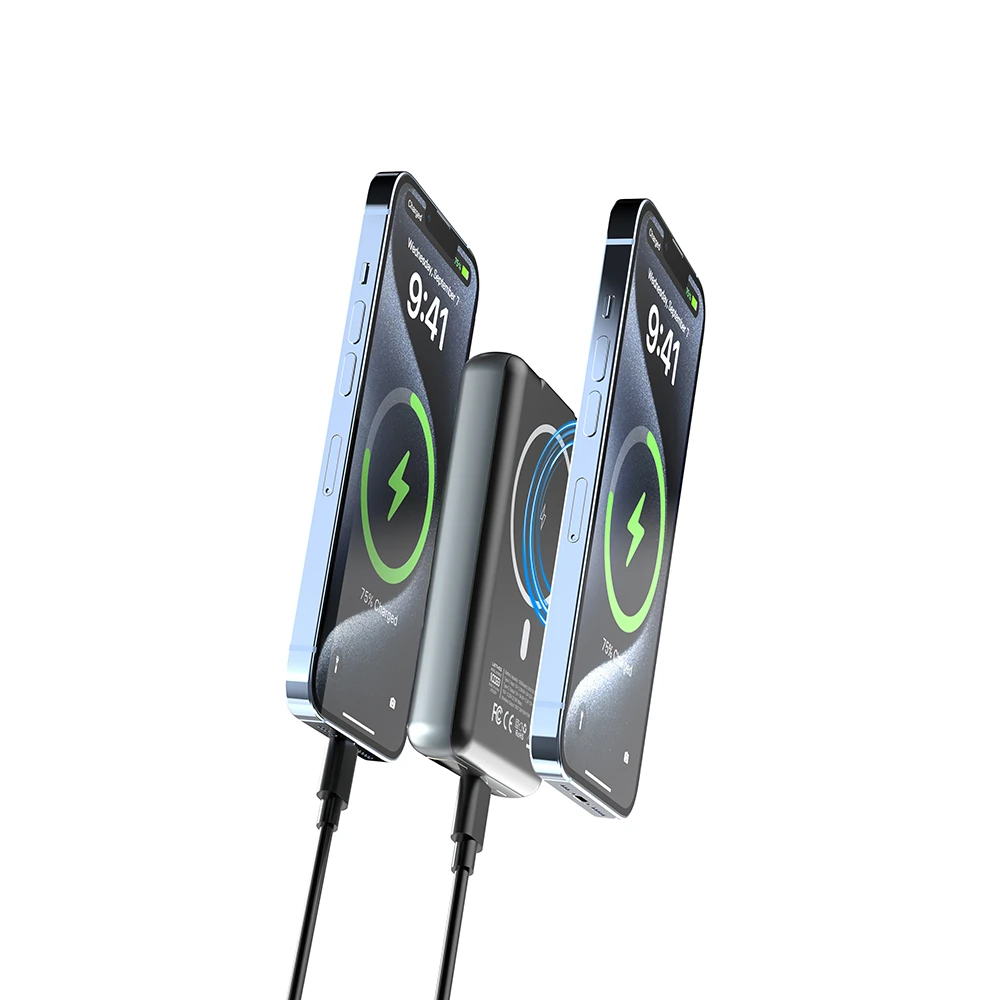 Lenyes PW1001D PD 22.5W Hızlı Şarj Özellikli Standlı Wireless Powerbank 15W 10000mAh