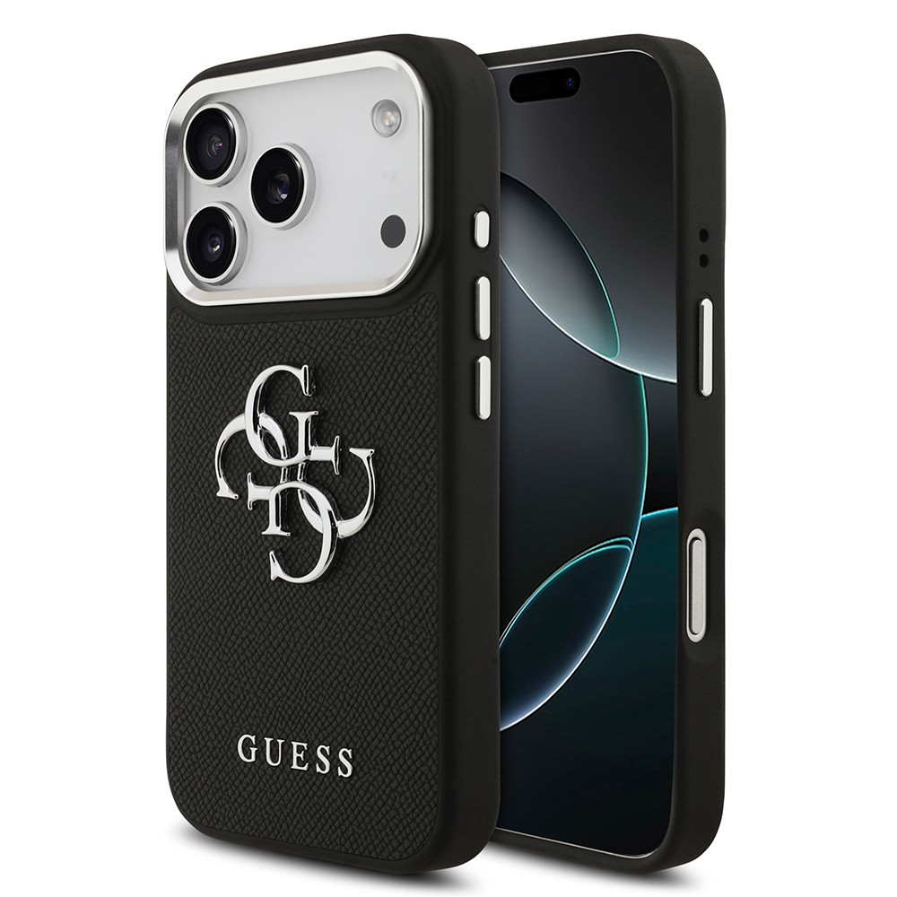 Apple iPhone 17 Pro Kılıf Guess Orjinal Lisanslı PU Deri 4G Büyük Metal Logo Dizaynlı Kapak