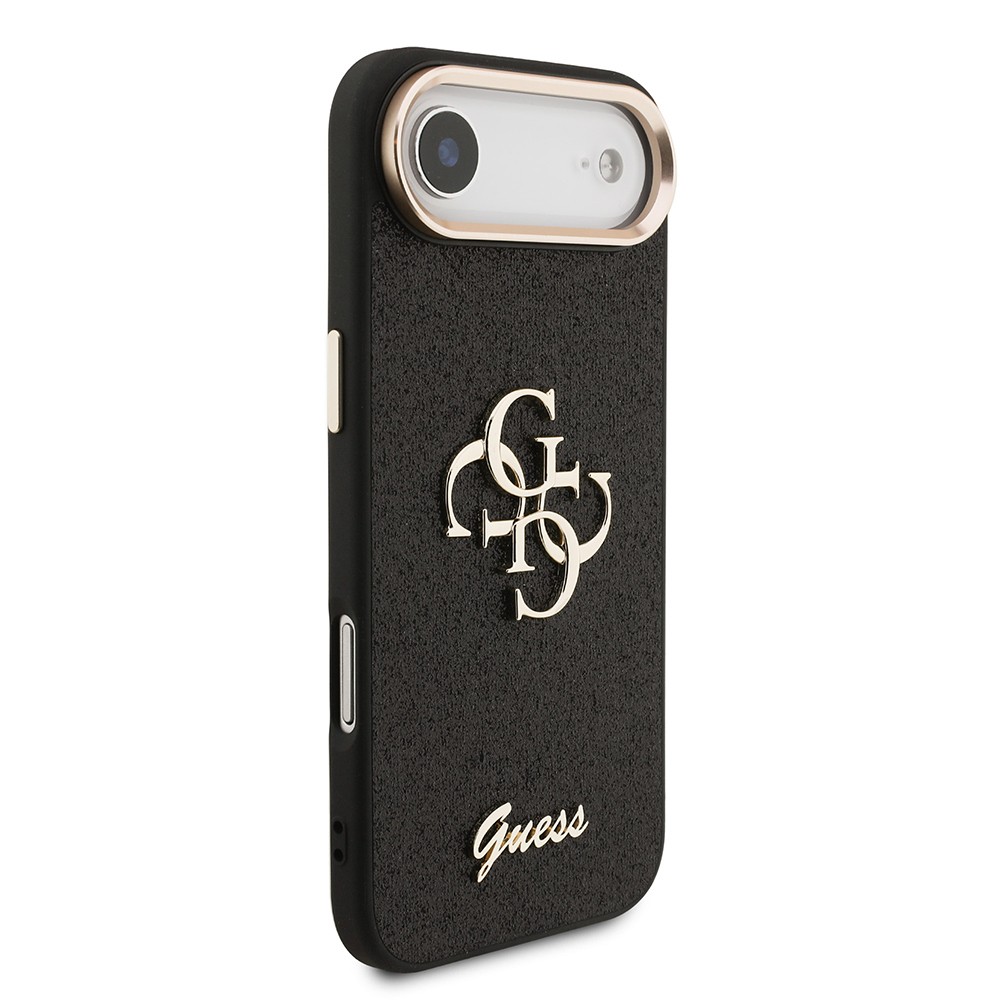 Apple iPhone 17 Air Kılıf Guess Orjinal Lisanslı 4G Büyük Metal Kamera Çerçeveli ve Logolu Glitter Kapak