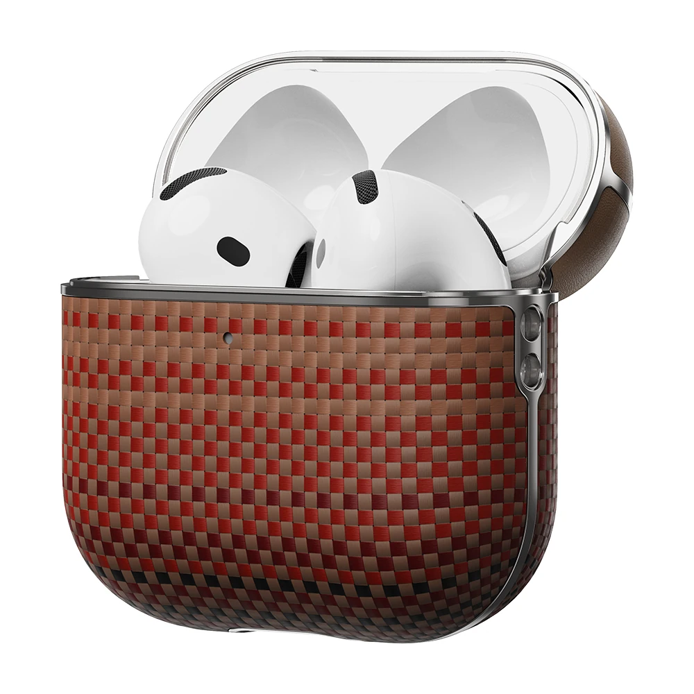 Apple Airpods 4 Kılıf Aramid Fiber Pitaka Tactile Woven Sunset-Moonrise Serisi Sunset Kapak