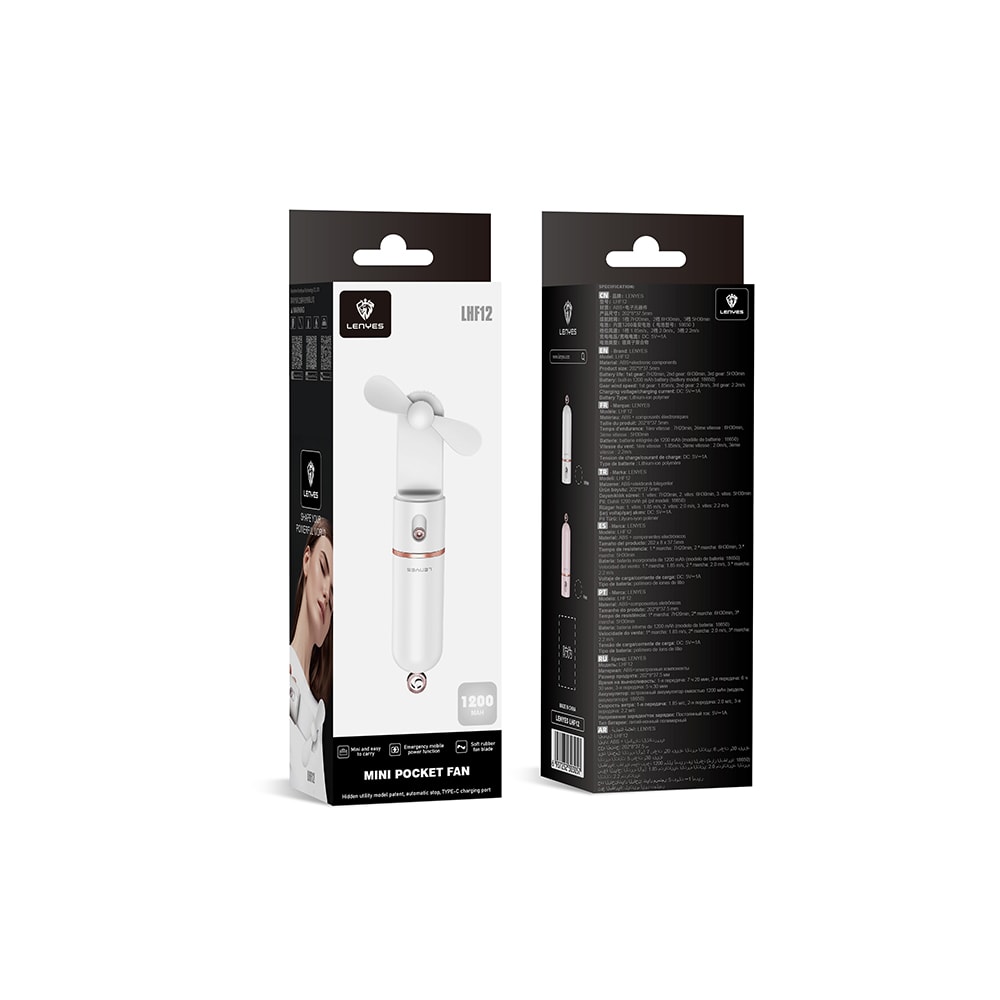 Lenyes LHF12 Powerbank Özellikli 3 Kademeli Portatif Soğutucu El Fanı