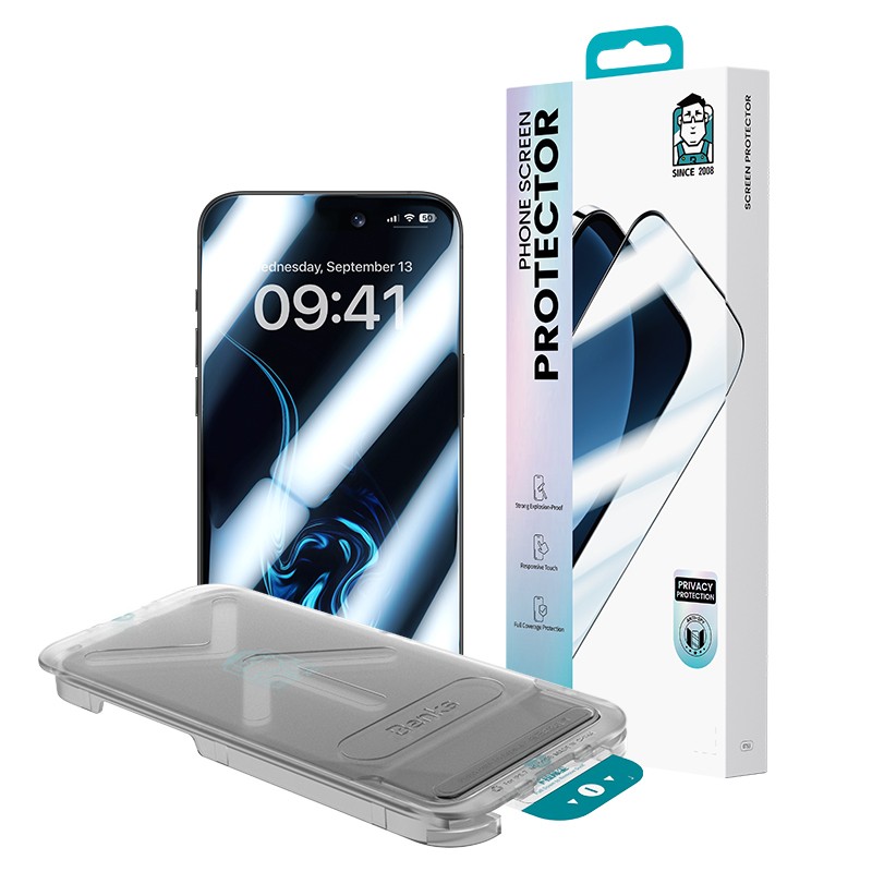 Apple iPhone 17 Pro Benks Ultra Shield 0.3mm Privacy Ekran Koruyucu + Kolay Uygulama Aparatlı