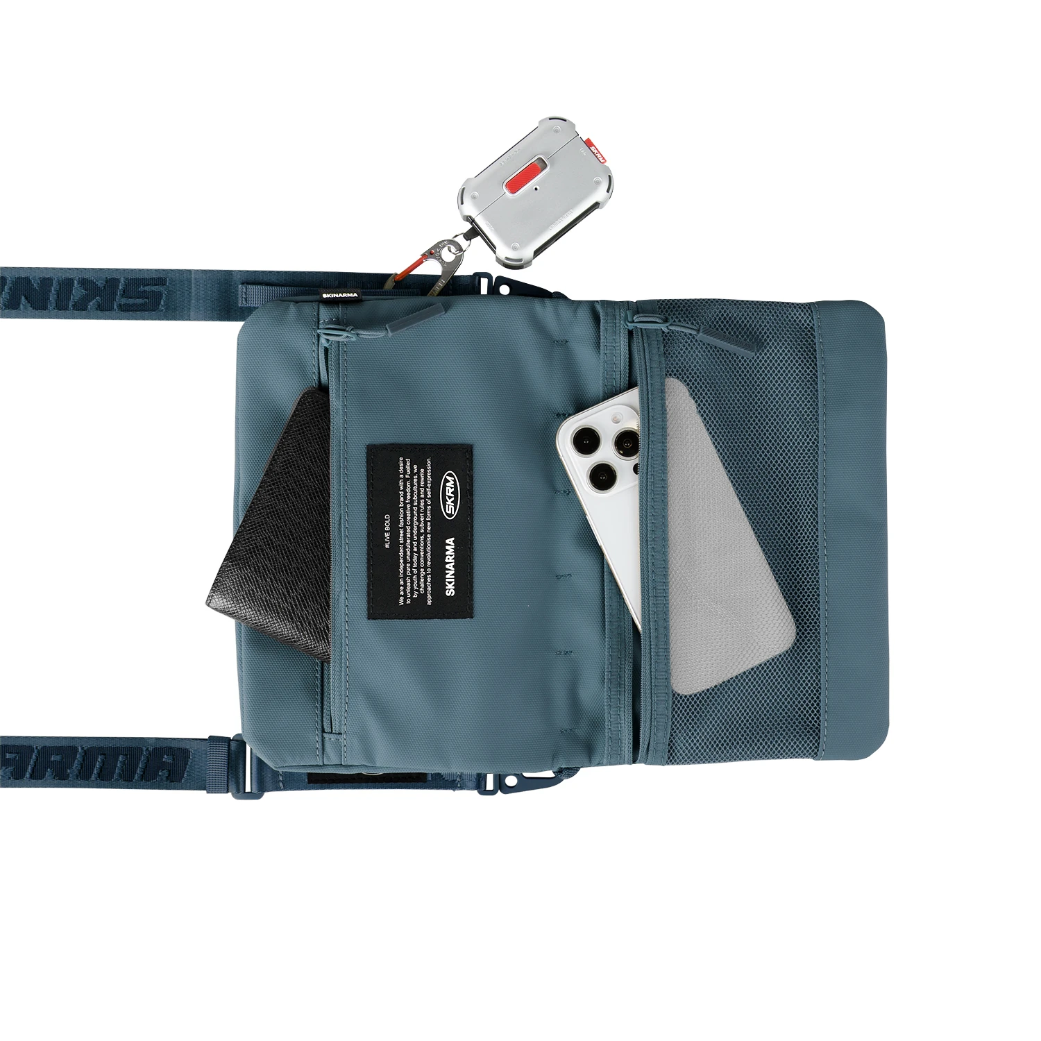 Skinarma Satchel Juno Desenli Naylon Scout Bilek Askı Kayışlı Aksesuar Çantası