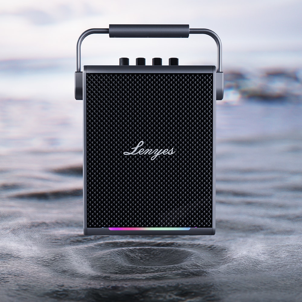 Lenyes Titan 1 Serisi RGB Işıklı Çift Mikrofonlu Bluetooth Speaker Hoparlör v5.3 5000mAh