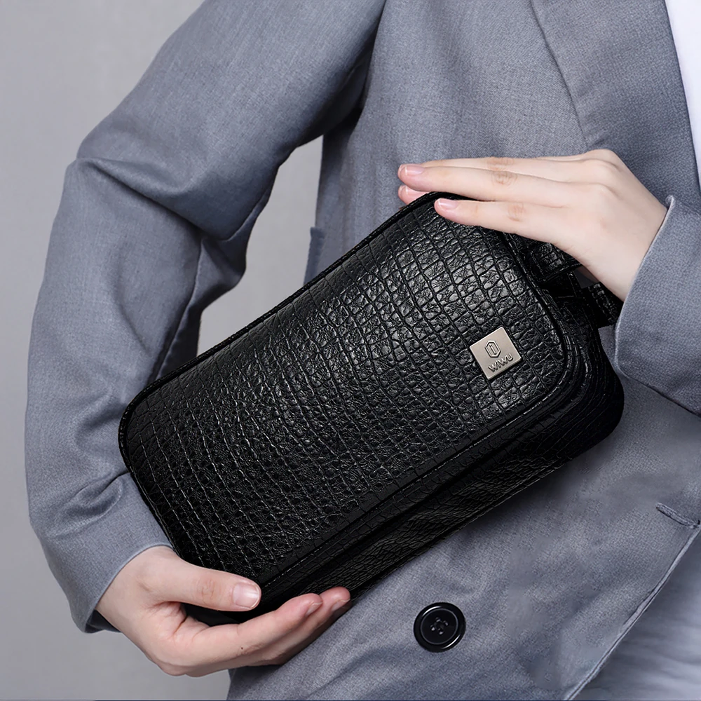 Wiwu Salem Serisi Parmak İzi Kilitli Çok Fonksiyonlu Taşınabilir Mobil Aksesuar Çantası