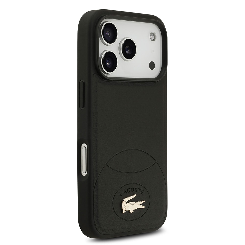 Apple iPhone 17 Pro Kılıf Lacoste Orjinal Lisanslı M-safe Şarj Özellikli PU Deri Tasarımlı Metal Logolu Kapak
