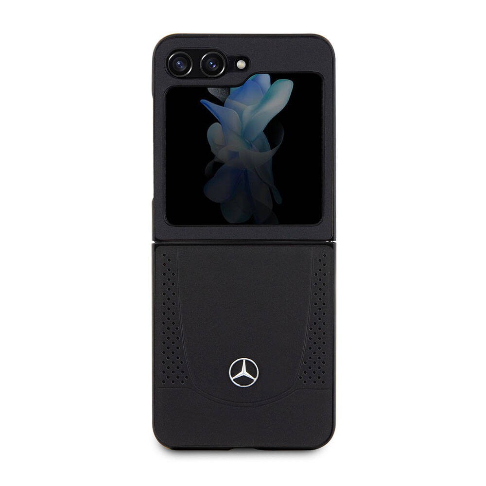 Galaxy Z Flip 5 Kılıf Mercedes Benz Orjinal Lisanslı Metal Yıldız Logolu Urban Deri Kılıf