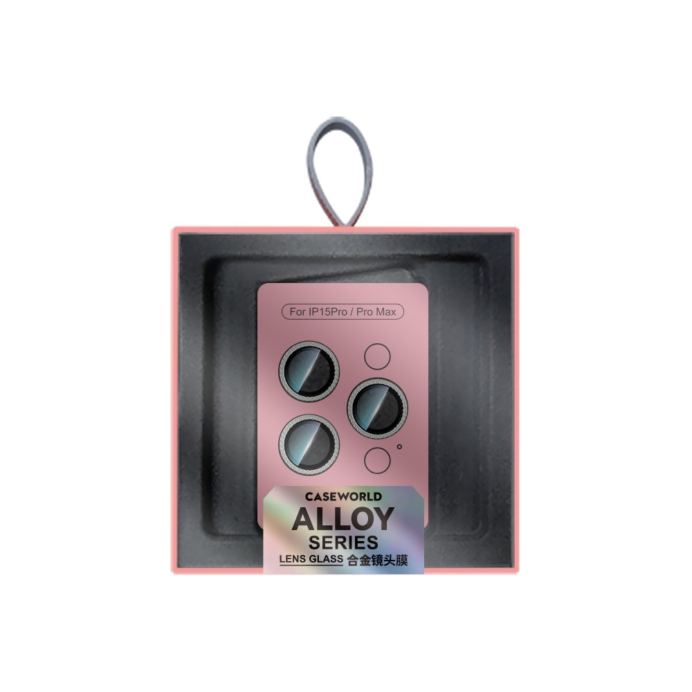 Apple iPhone 15 Pro CaseWorld Alloy Sparkling Diamond Serisi Taşlı Lens Koruyucu
