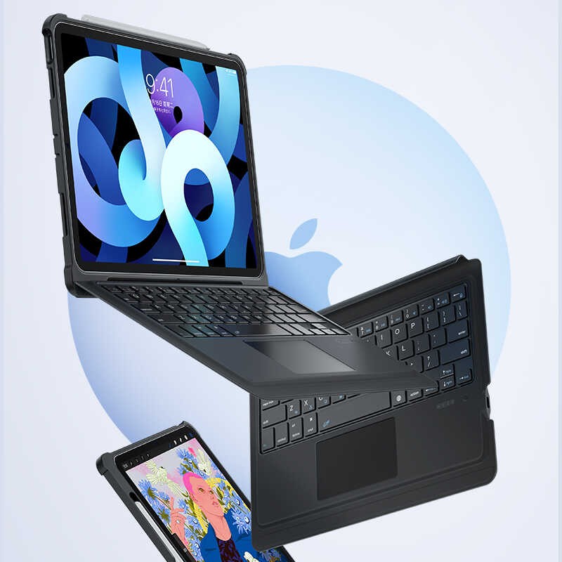 iPad 10.2 2021 (9.Nesil) Benks Multifunctional Kablosuz Klavyeli Kılıf